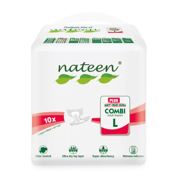 Nateen Combi Plus L - inkontinencia nadrágpelenka 2850 ml (10db) Nateen Combi Plus L - inkontinencia nadrágpelenka 2850 ml (10db)