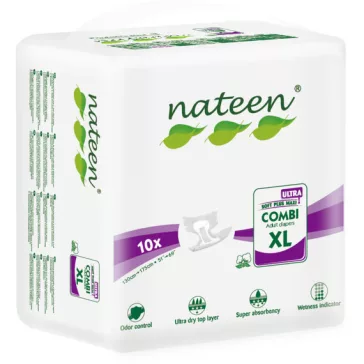 Az XL-es mértetű, 10 darabos kiszerelésben kapható NATEEN Combi Ultra felnőtt pelenka kifejezet
