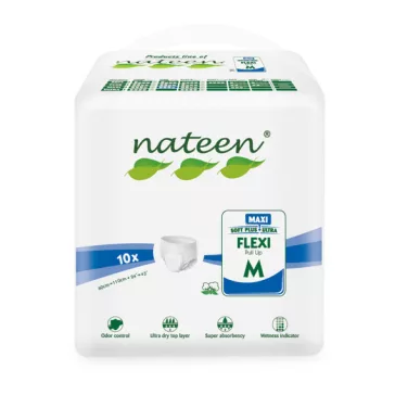 A Nateen Flexi Maxi M nadrágpelenka megbízható választás inkontinenciára, 3450 ml felszívóképes