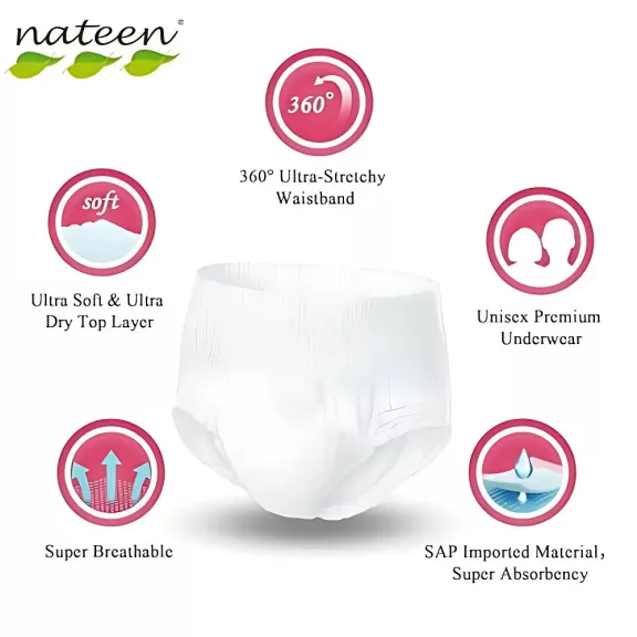Nateen Flexi Plus L - inkontinencia pelenkanadrág 2300 ml (10db) Nateen Flexi Plus L - inkontinencia pelenkanadrág 2300 ml (10db)