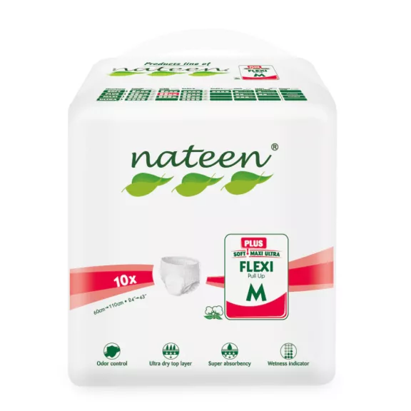 Nateen Flexi Plus M - inkontinencia pelenkanadrág 2300 ml (10db) Nateen Flexi Plus M - inkontinencia pelenkanadrág 2300 ml (10db)