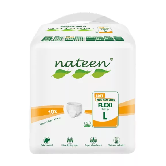 Nateen Flexi Soft L - inkontinencia pelenkanadrág 1600 ml (10db) Nateen Flexi Soft L - inkontinencia pelenkanadrág 1600 ml (10db)