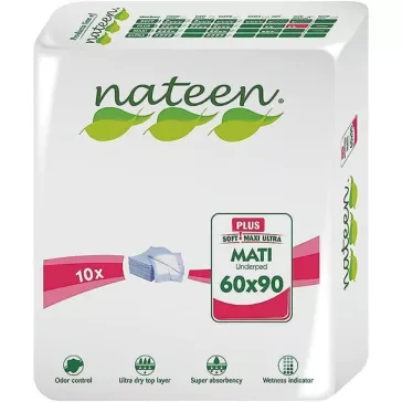 Nateen Mati Plus 60×90 cm inkontinencia alátét 1000 ml kapacitással, bőrbarát felső réteggel, v