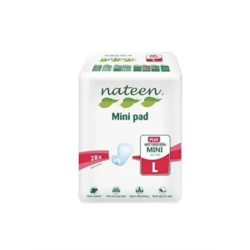 A Nateen Mini Pad Plus L higiéniai betét 800 ml felszívóképességgel, bőrbarát réteggel és szags