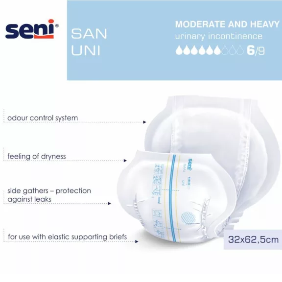 Seni SAN UNI - inkontinencia betét 1700 ml (30 db) Seni SAN UNI - inkontinencia betét 1700 ml (30 db)