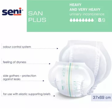 Seni SAN Plus - inkontinencia betét 2800 ml (30 db)