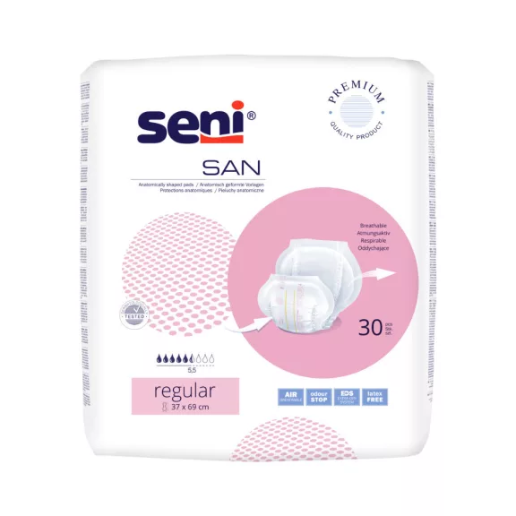 Seni SAN Regular - inkontinencia betét 1547 ml (30 db) Seni SAN Regular - inkontinencia betét 1547 ml (30 db)