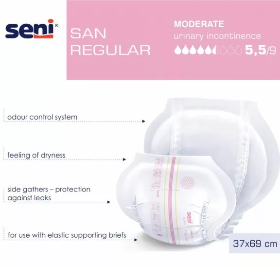 Seni SAN Regular - inkontinencia betét 1547 ml (30 db) Seni SAN Regular - inkontinencia betét 1547 ml (30 db)