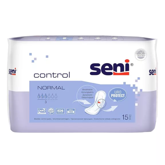 Seni Control Normal - inkontinencia betét 395 ml (15 db) Seni Control Normal - inkontinencia betét 395 ml (15 db)
