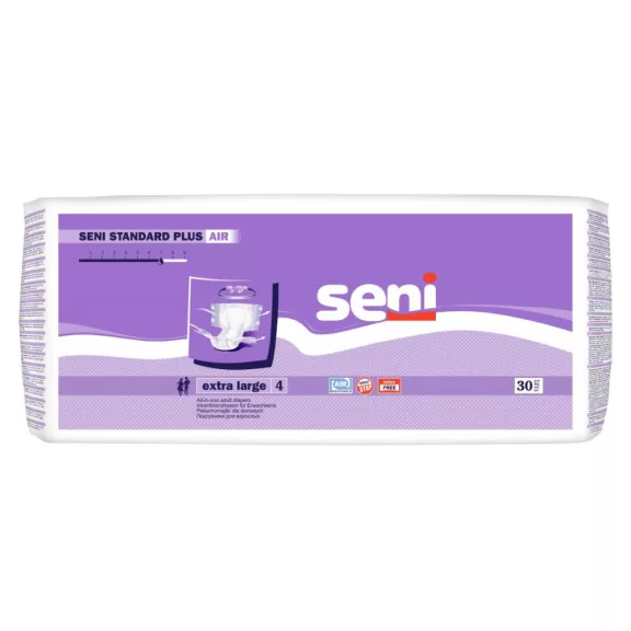Seni Standard Plus Air XL - felnőtt pelenka 3200 ml (30 db) Seni Standard Plus Air XL - felnőtt pelenka 3200 ml (30 db)