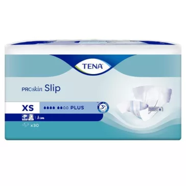 A TENA Slip Plus XS-es mértetű nadrágpelenka közepén található csík jelzi, amennyiben termékcse