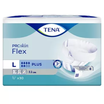 Az L méretű TENA Flex Plus fenőttpelenka a gyors nedvszívó képességgel és kiváló nedvességtartó