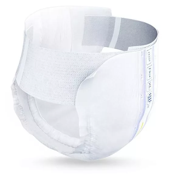 Az XL méretű TENA Flex Maxi ergonomikus kialakítású felnőttpelenka nedvszívó magjának és illesz