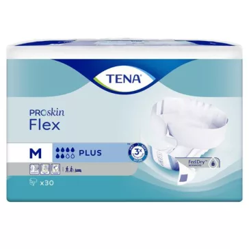 Az M méretű TENA Flex Plus fenőttpelenka a gyors nedvszívó képességgel és kiváló nedvességtartó