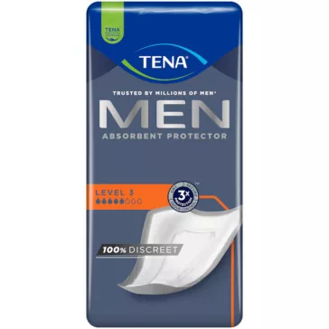 A férfiaknak tervezett TENA Men Level 3 férfi inkontinenciabetét anatómiailag pontos kialakítás