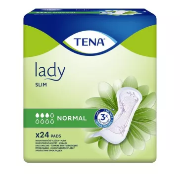 A 24 darabos kiszerelésben kapható TENA Lady Slim Normal inkontinenciabetét szivárgás, a kellem