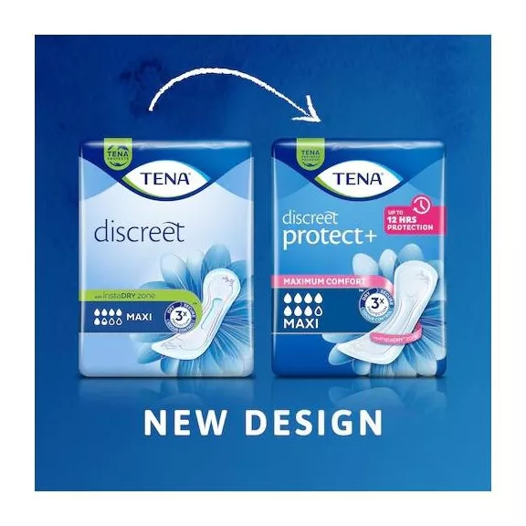 A 12 db kiszerelésben kapható, 37,8 centiméter hosszú TENA Lady Protect+ Maxi betét maximális k A 12 db kiszerelésben kapható, 37,8 centiméter hosszú TENA Lady Protect+ Maxi betét maximális k