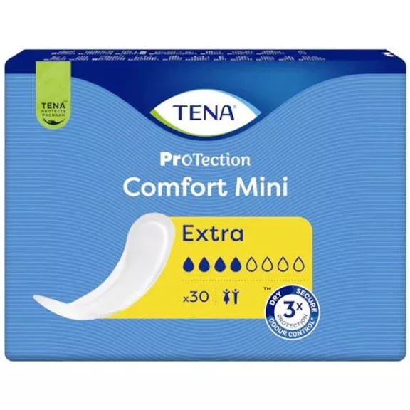 A TENA Comfort Mini Extra inkontinenciabetét középsúlyos vizeletvesztés esetére tervezett termé A TENA Comfort Mini Extra inkontinenciabetét középsúlyos vizeletvesztés esetére tervezett termé