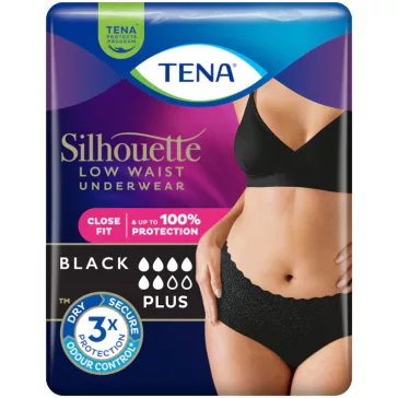   TENA Silhouette Plus M - Fekete inkontinencia fehérnemű (12 db)
