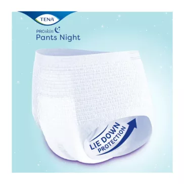 Az L-es TENA Pants Night Super pelenkanadrág testhezálló, igazán kényelmes és puha anyagból kés