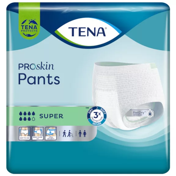 A tizenkét darabos kiszerelésben kapható, XL-es TENA Pants Super pelenkanadrág nedvességcsökken A tizenkét darabos kiszerelésben kapható, XL-es TENA Pants Super pelenkanadrág nedvességcsökken
