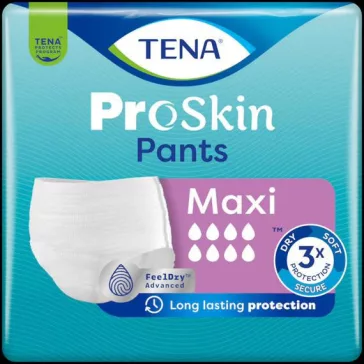 Az M-es TENA ProSkin Pants Maxi pelenkanadrág puha és kényelmes inkontinencia-pelenkanadrág nők