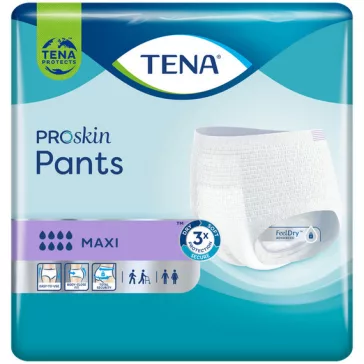 Az XL-es TENA ProSkin Pants Maxi pelenkanadrág a könnyedén felhúzható kialakításának köszönhető